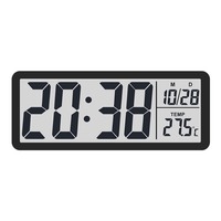 Large Screen LCD Digital Wall Clock Humidity Temperature Electronic Clock Date Week Display 12/24H Format Digital Wall Clock
