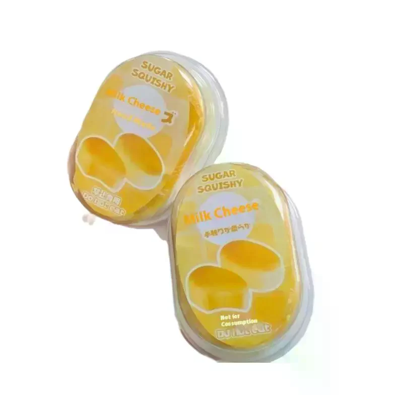 1Pcs Linderung Squeeze Dekompression Langsam Rebound Spielzeug Klebrige Nette Halb Gekocht Käse Druckentlastung Weiche Fingerspitze Spielzeug