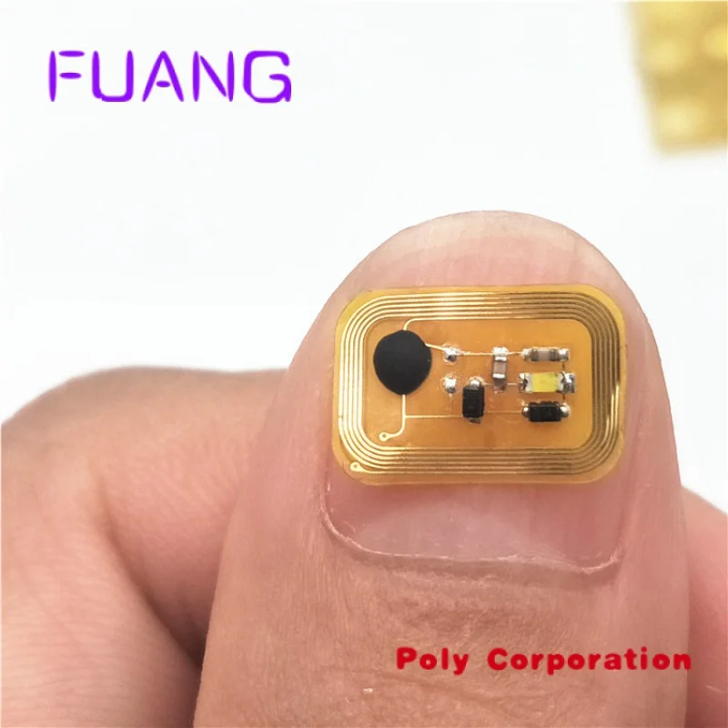 Luz LED inteligente intermitente para uñas, etiqueta NFC para teléfono móvil, pegatina para uñas NFC, arte de uñas, Chip NFC inteligente de moda, 5 piezas