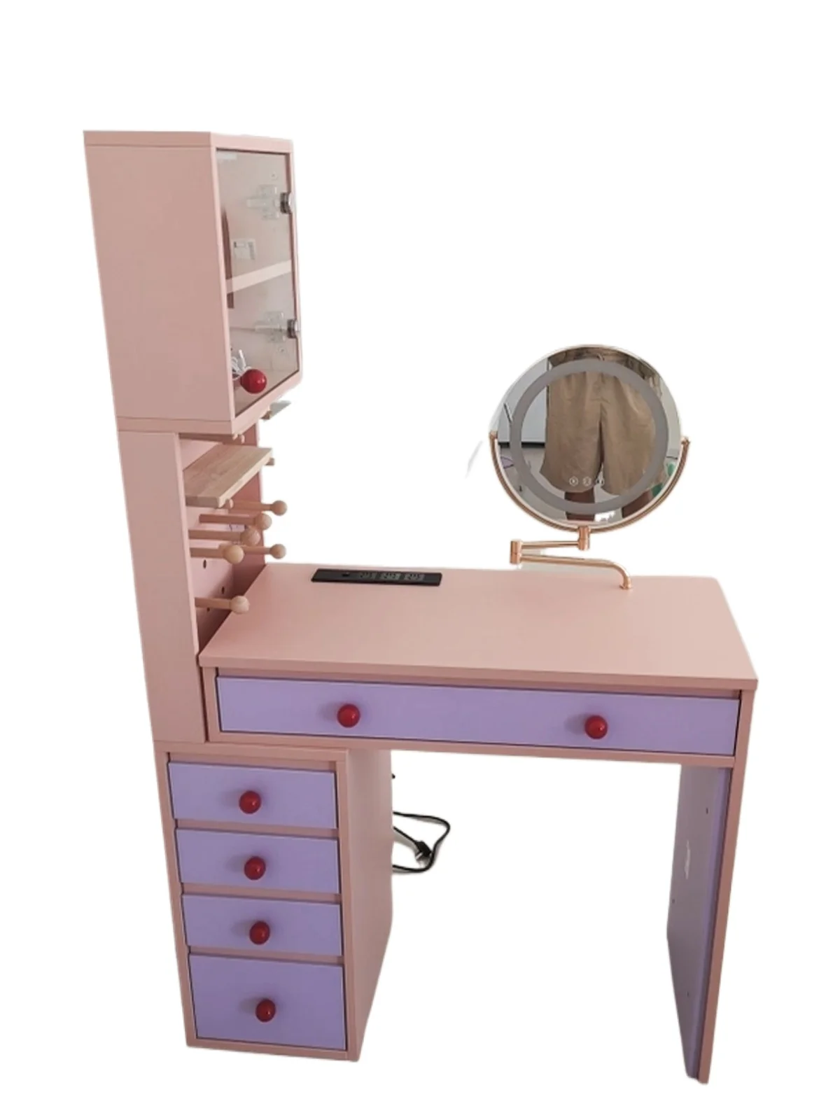 

Cream wind small dresser chest integrated bedside table makeup table bedroom bay window makeup mirror makeup table