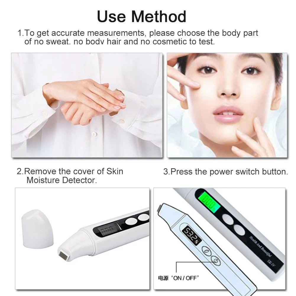 Skin Moisture Detector Skin Oil Tester 0~99.9% Digital LCD Skin Face Moisture Oil Analyzer Monitor Tester Detector Skin Tester
