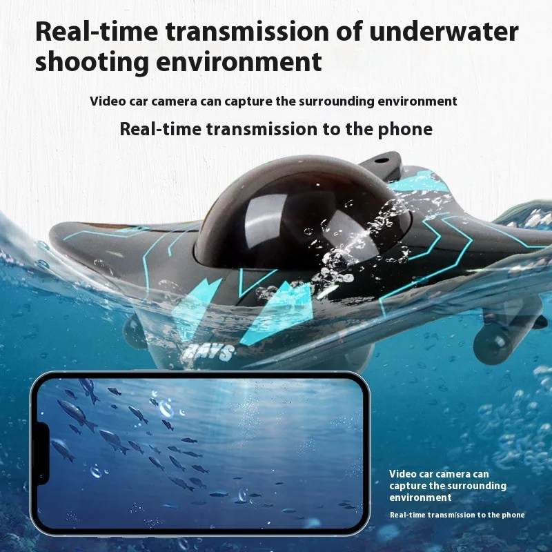 Mini Wifi Remote Control Boat Six Way Submarine Diving Real-Time Transmission Underwater Camera Speedboat Photos Video Toy Gifts