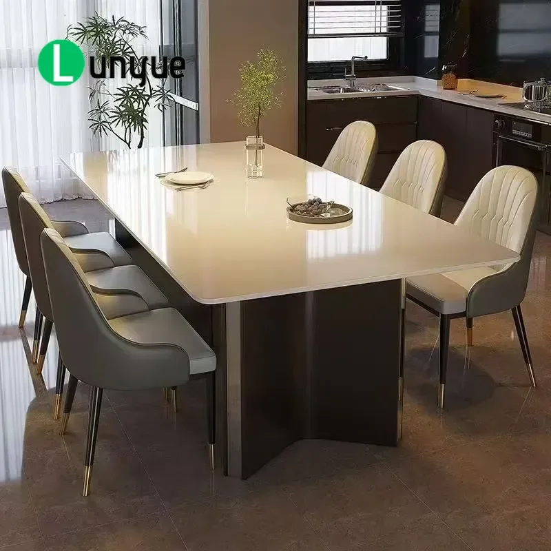 Luxury Modern Italian Marble Dining Table Set For Home Restaurant Furniture High End Elegant Design Durable Stone Top