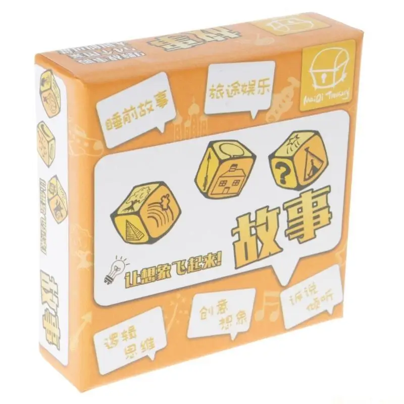 

31BE Happy Tabletop Travel Telling Cubes Colorful Storytelling Cubes Story Dices Set