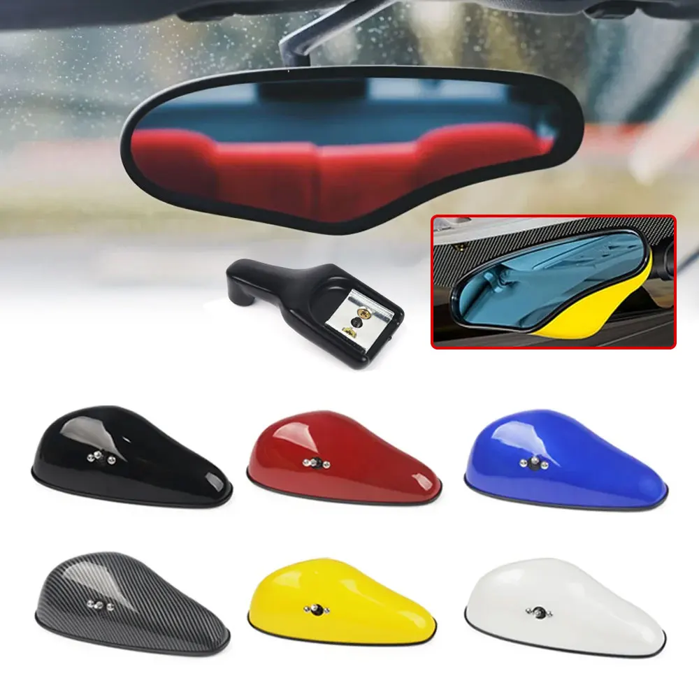

Car Rear View Mirror Universal 1pc Wide-angle Blue Mirror Auto Reverse Carbon Fiber Parking Reference Rear Mirrors Wide Angle