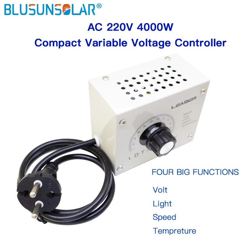 Adjustable Regulator AC 220V 4000W SCR Dimmer Controller Portable Speed Temperature Light Compact Variable Voltage Controller