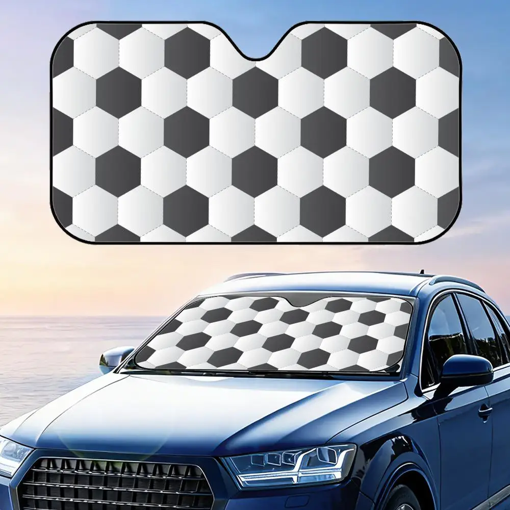 

Soccer Ball Texture Sun Visor Foldable Universal Car Windshield Sun Shade UV Protection Heat Insulation Foldable Cover