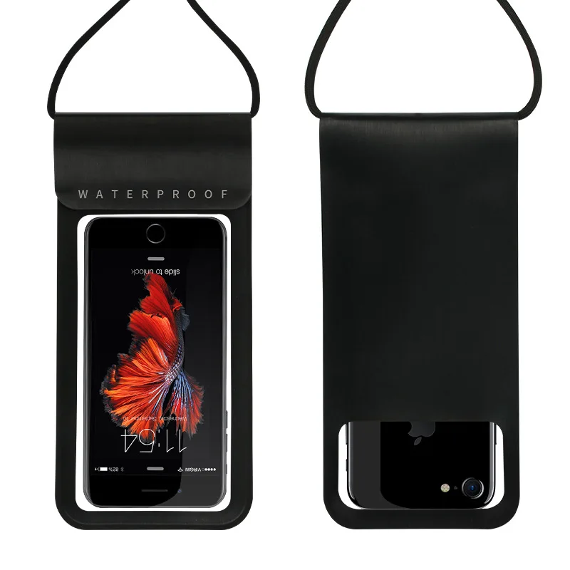 Waterproof mobile phone case with touchscreen, universal diving pouch, swimming and rain-proof shell, dust protection