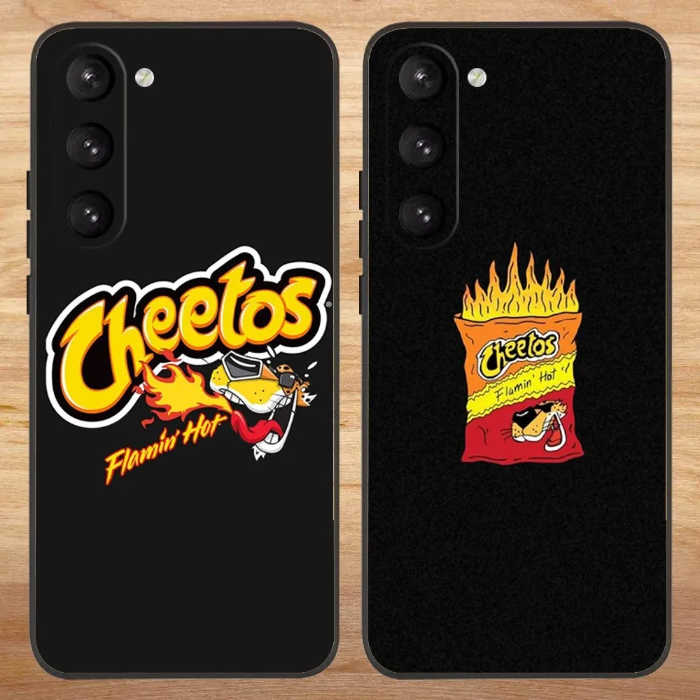 Hot Cheetos Phone Case For Samsung S23,23,22,30,21,10,9,Note20 Ultra,Lite,Ultra,5G,Plus,FE,Black Soft Case