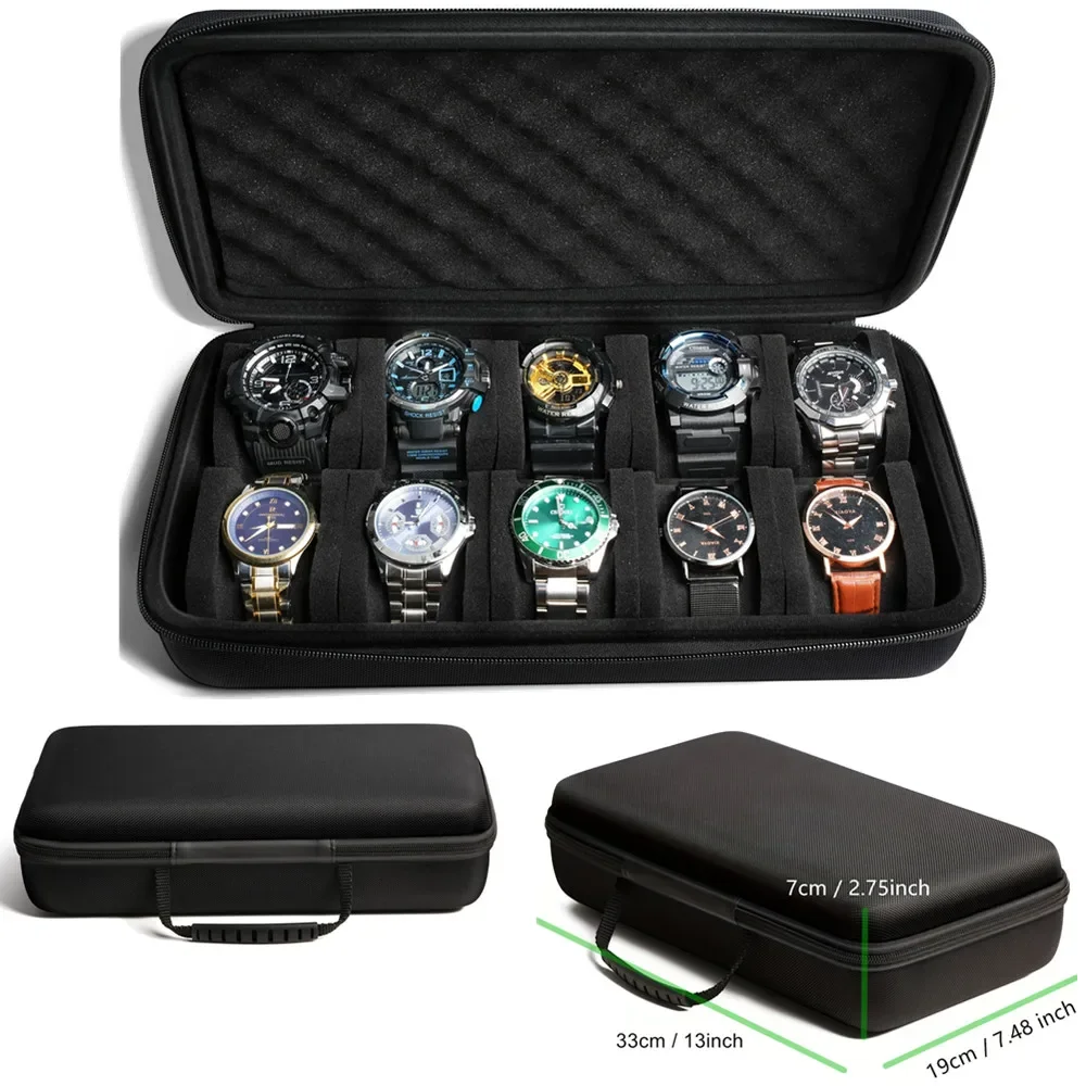 10-slots horlogebox organizer draagbare rits horloge reisopbergdoos horloge display houder voor horloges en slimme horloges