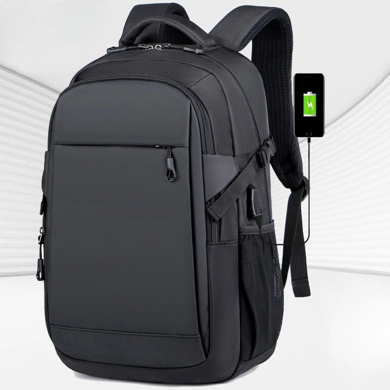 

2025 New Backpack Men's Black Backpack Laptop Bag