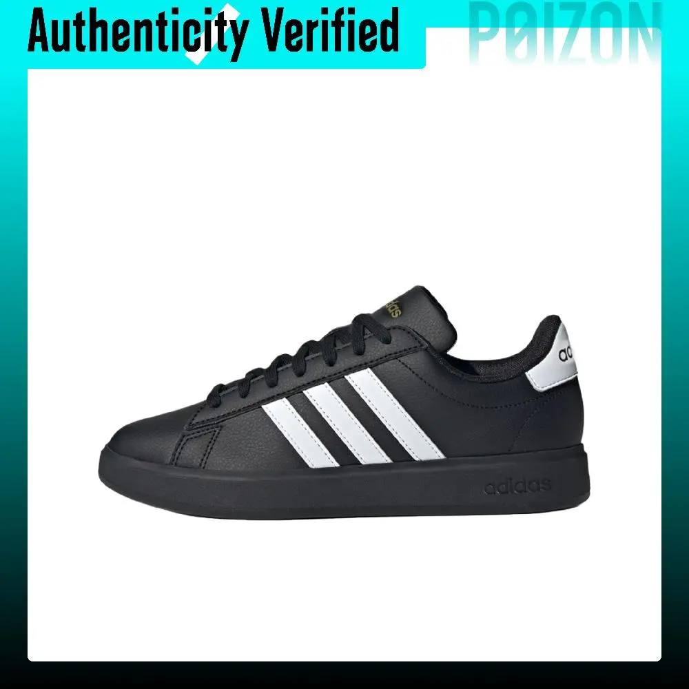 Adidas GRAND COURT Synthetic Leather Low top Skateboard Shoes Women's Black JH7243
