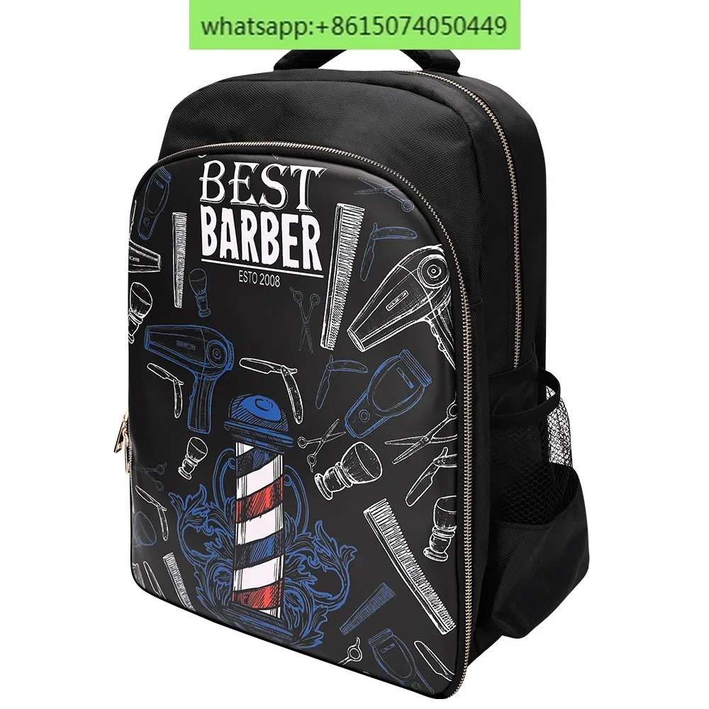 Haircut black backpack, large-capacity kit, barber travel styling tool storage backpack.