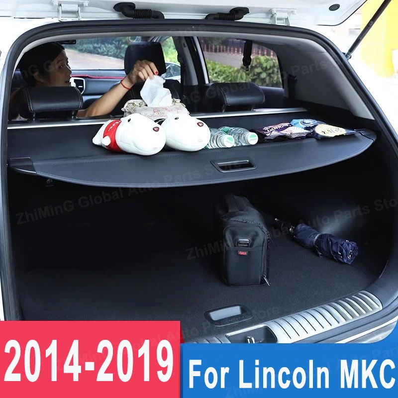 Kofferraumabdeckung einziehbar für Lincoln MKC 2014–2019, Autozubehör, Kofferraum-Organizer, Abdeckung, Vorhang, Heckträger, Aufbewahrungsschallwand