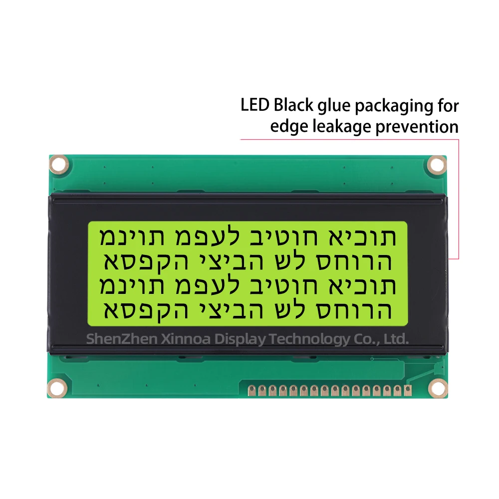 Support Customized IIC/I2C Interface Adapter Board With 16PIN 5V Character BTN Black Film Hebrew 2004K Character LCD Module