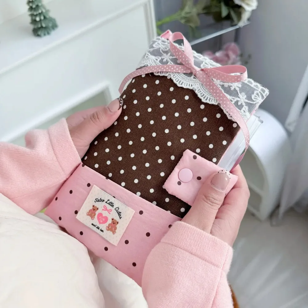 Girly Hand Account Book Cute Fabric A6 Notebook Wave Journal Portable Soft Cover Notepad Creative Stationery for Writing Planner view 3