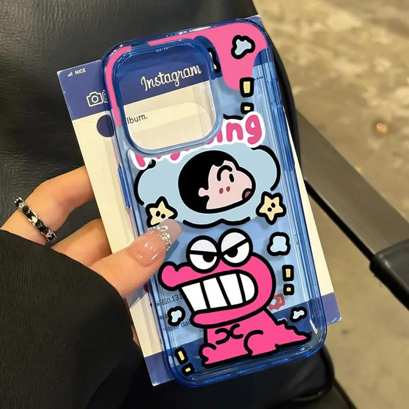 Crayon Shin-Chan Iphone16 15 Promax Mobile Phone Protective Case Iphone14 13 12 Cartoon Cute Mobile Phone Soft Case Gift Toys