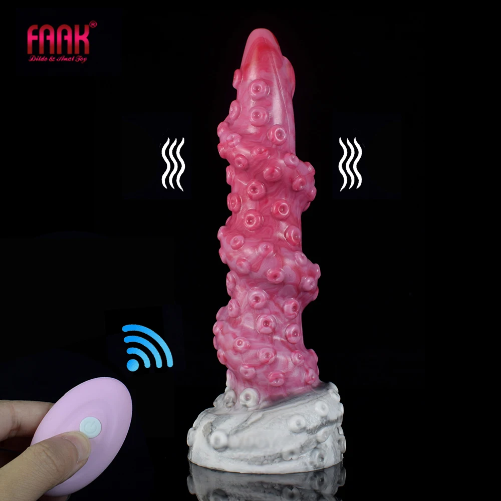 FAAK Vibrating Butt Plug With Sucker Remote Control Vibrators Twist Gory Raw Meat Color Sex Toys For Women Men Prostate Massage