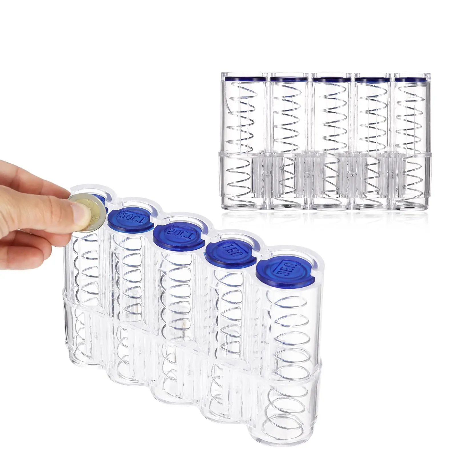 Boîte à monnaie Euro portable et transparente, boîte de rangement créative pour pièces de monnaie Euro, boîte de rangement pour la monnaie, décoration de la maison
