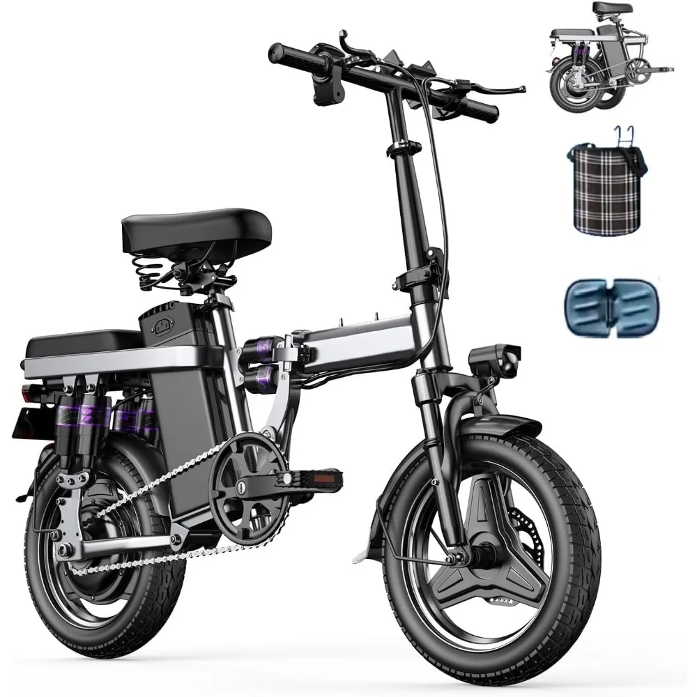 Electric Bike for Adults, Folding Electric Bike, 500W Motor, Up to 25 MPH and 30 Miles Long Range, 48V 15AH Removable Battery