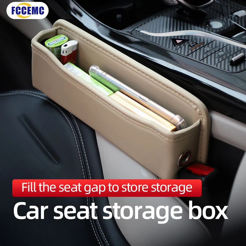 1x PU Leather Car Seat Gap Organizer Storager Side Filler Box Storage Pocket Wallet Keys Cup Phone Holder Auto Accessories