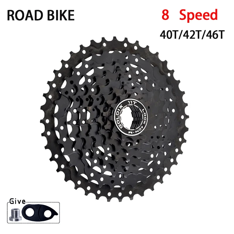 

Black 8 Speed Cassette MTB Bike Road Bicycle Freewheel 8S K7 8V 40/42/46T Mountain bicycle Sprocket for HG Hub