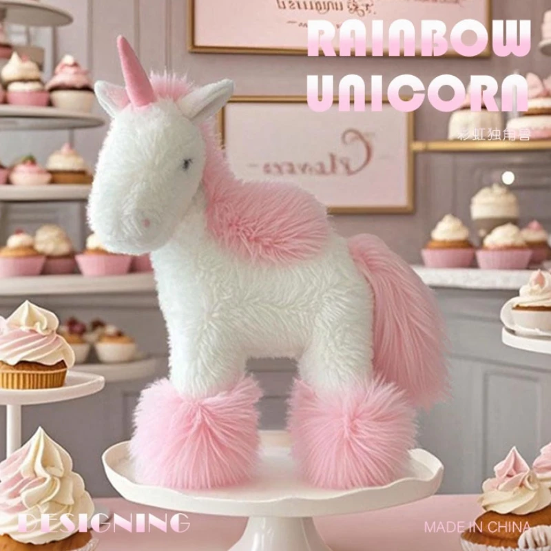 Kawaii licorne en peluche pendentif en peluche porte-clés mignon fille sac accessoires peluche poupée voiture porte-clés pendentif pour enfants cadeau de noël