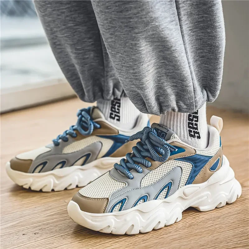 

Новинка весны 202, дышащая модная спортивная обувь с сеткой, легкая повседневная обувь с низким вырезом на толстой подошве, универсальная повседневная обувь на возвышении