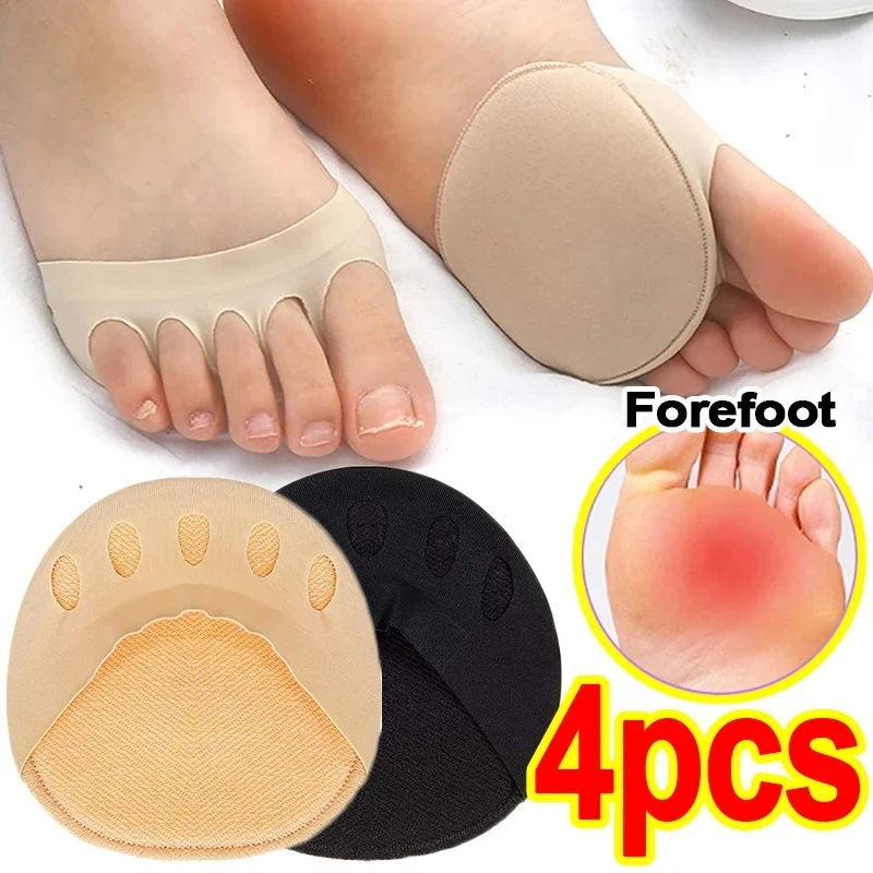 1-4Pair Women Forefoot Pads High Heels Half Insoles Five Toes Insole Foot Care Calluses Corns Relief Feet Pain Massaging Toe Pad