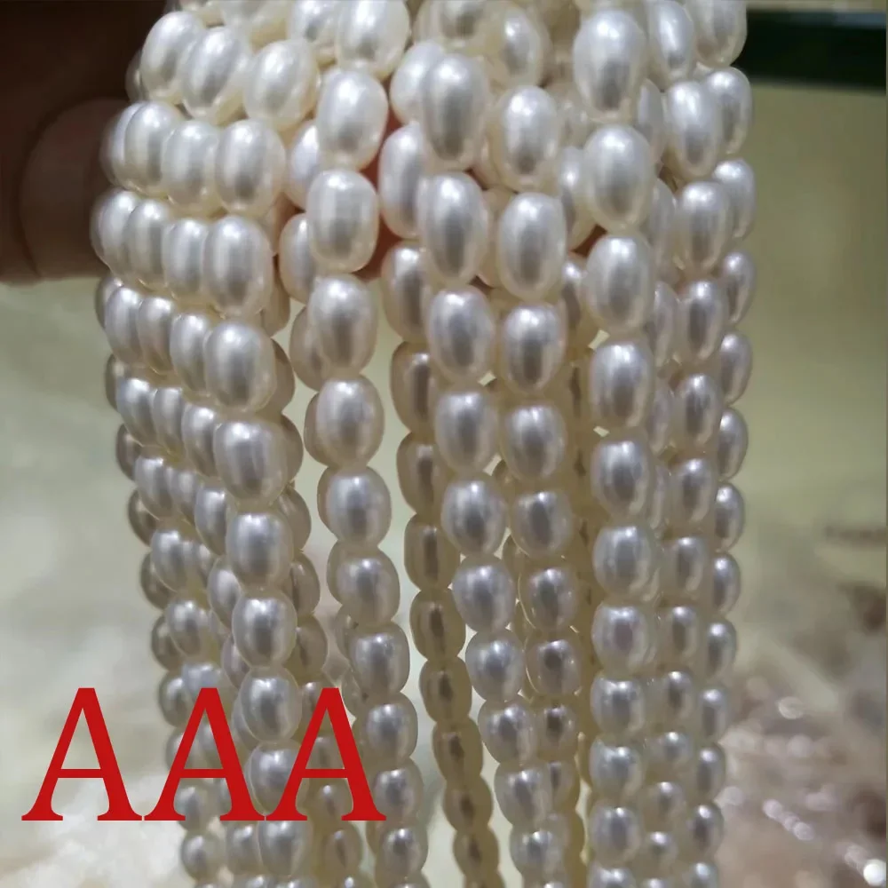 Natuurlijke Zoetwaterparels 100% 4-10mm Witte Rijst Vorm Kralen voor Sieraden Maken DIY Armband en Ketting Sieraden accessoires