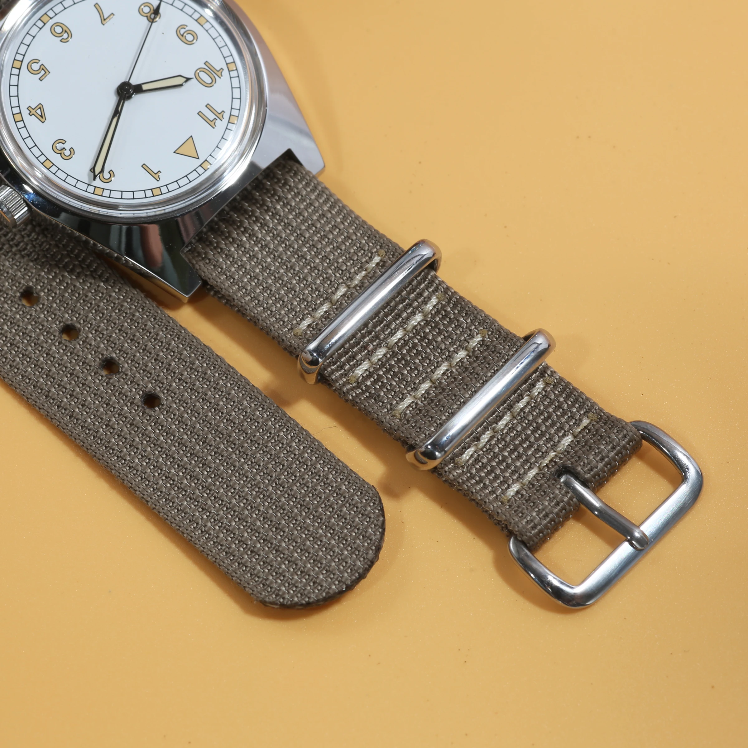 ساعة بايلوت للرجال حركة ميكانيكية يدوية 36 ملم ريترو مينا صغيرة ستانلس ستيل مقاومة للماء للرجال والنساء #5