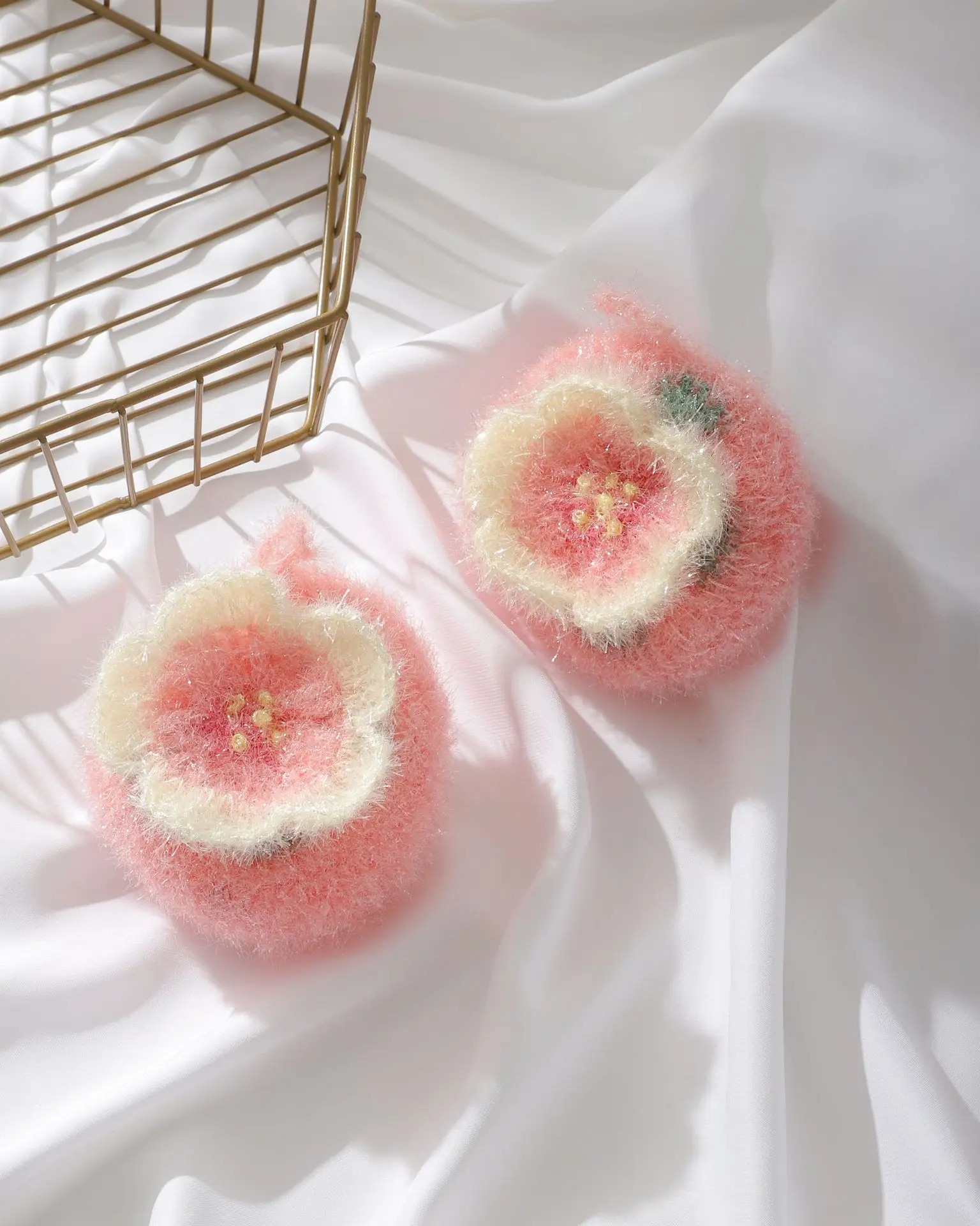 1PC  Korea High Efficient Anti-grease sakura Shape Dish Cloth Acrylic Washing Towel Magic Kitchen Cleaning Wiping Rags