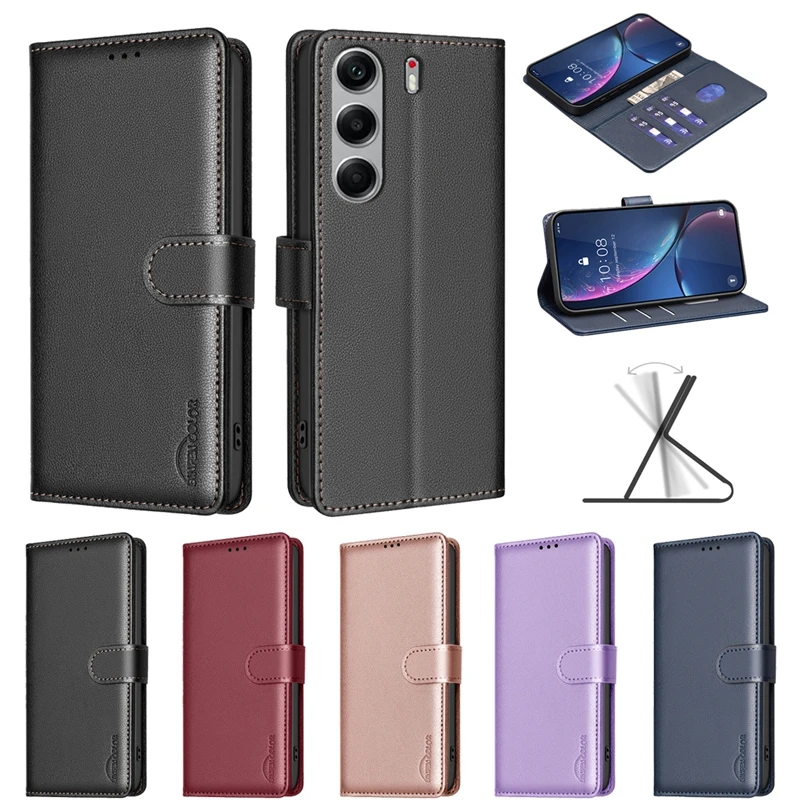 

Camon 40 Case on For Etui Tecno Camon 40 4G Leather Phone Case For Tecno Camon40 4G CM5 RFID Blocking Wallet Book Cover Fundas