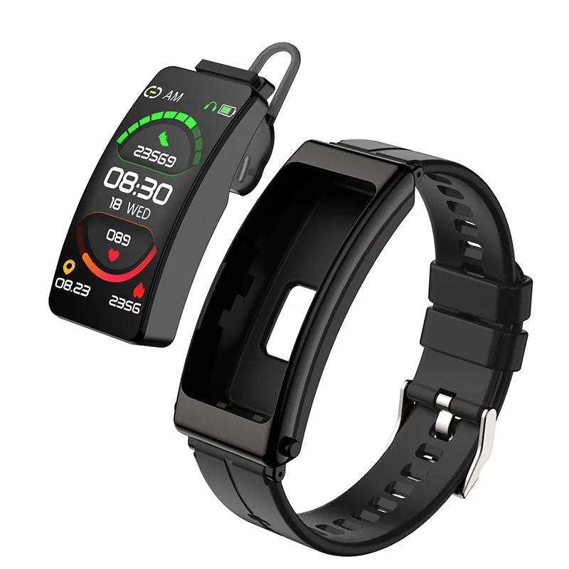 WJK13 Smart Bracelet Bluetooth Earphones 2-in-1 Split Design Call Smart Watch Pedometer Sport Compact Watch Bracelet Gift