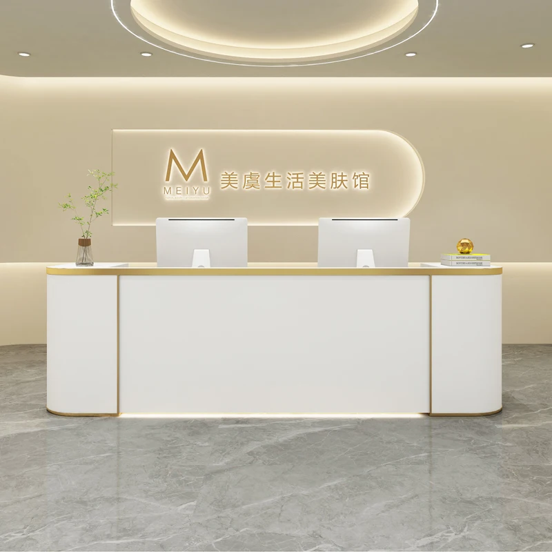 Front Desk Reception Counter Clothes Advanced Lectern Simple Modern Luxury Furniture Salon Aesthetic Center Decor Recepcion Bar