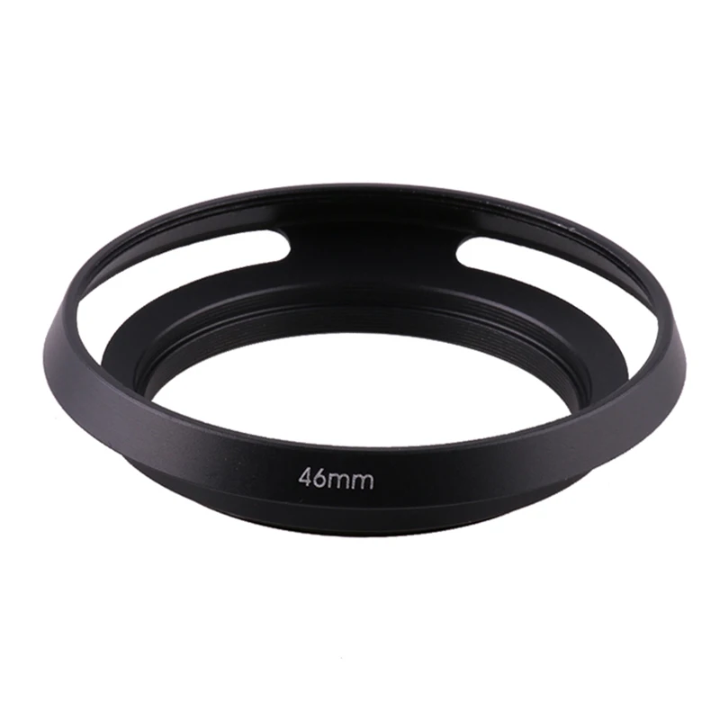 37/39/43/46/49/52mm Ultrathin Camera Lens Hood Metal Vented Screw-in Lente Protect for Canon Nikon Sony Leica Olympus Pentax