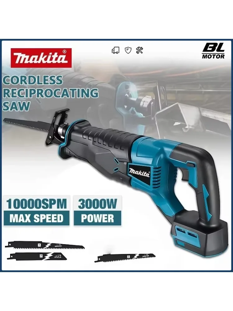 Makita Borstelloze Reciprozaag Reciprozaag Draagbare Draadloze Power Tools Met 4 Stuks Zaagbladen Voor 18V Batterij - afbeelding 2
