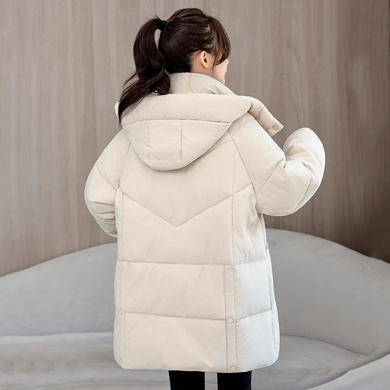 Abrigo acolchado de algodón para mujer, Parka con carácter a la moda, Chaqueta larga de invierno, abrigo cálido con capucha para mujer