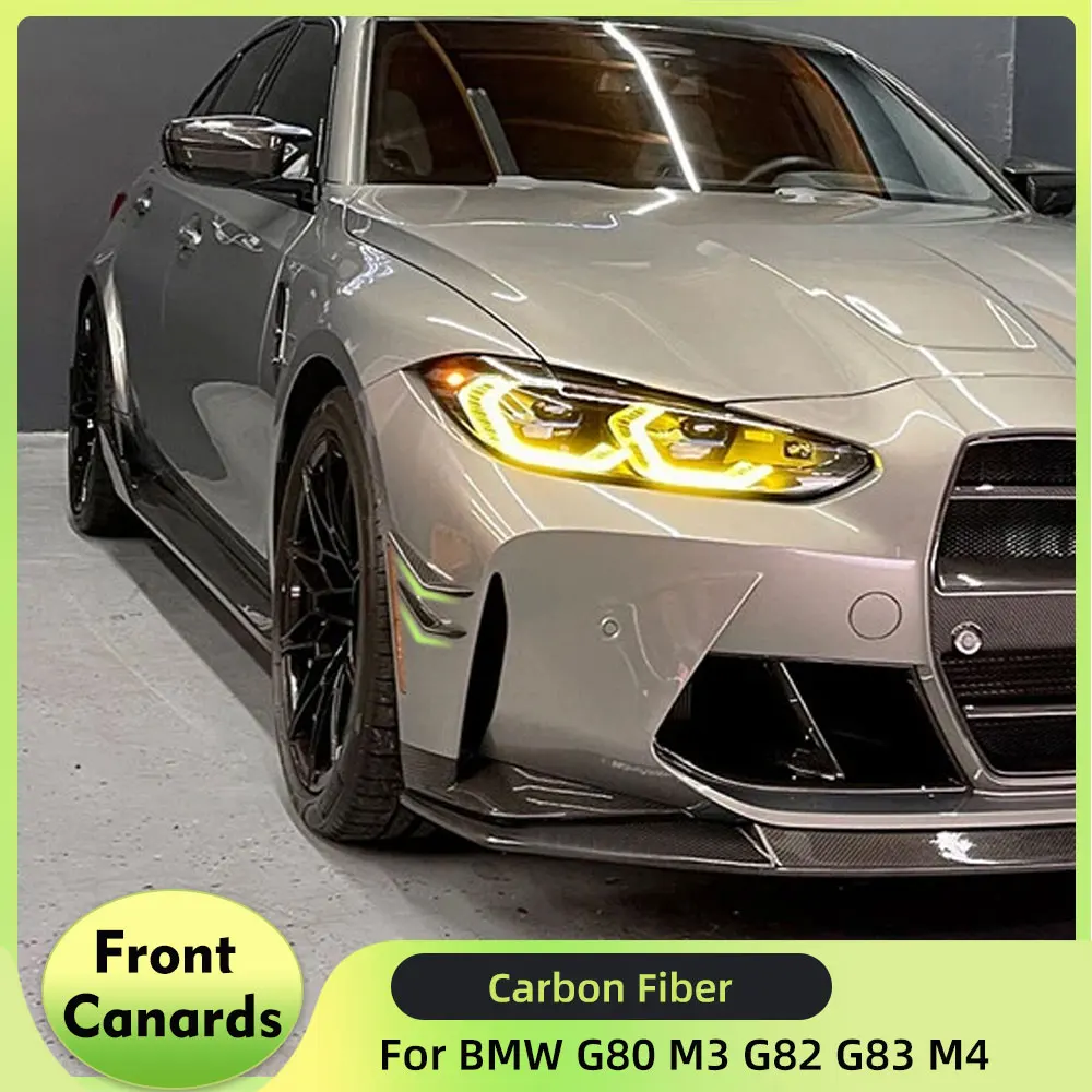 

Car Front Bumper Canards Splitters for BMW 3 4 Series G80 M3 G82 G83 M4 2021 2022 Front Canard Air Vent Trim Dry Carbon