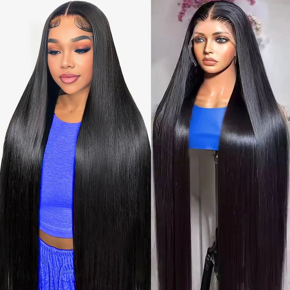

10A 32 Inch 200 Density Frontal Wigs Straight Lace Front Wigs Human Hair 13x4 Transparent Lace Front Wigs for Women Pre Plucked