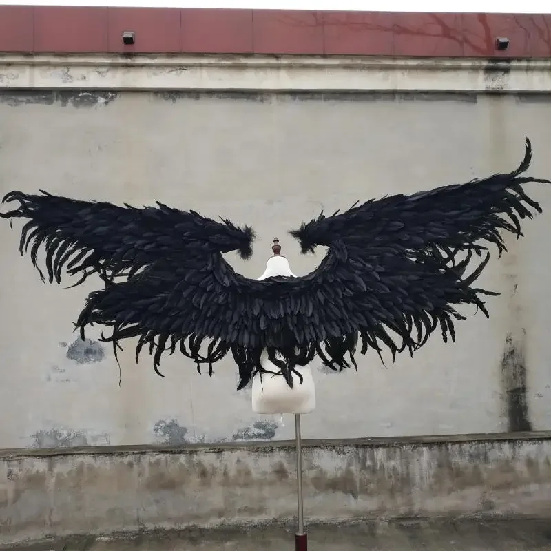 

Sexy Adult Woman Cosplay Costume accessary Black Devil feather wing Halloween Party Bar Home wall Decor.