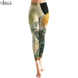 CLOOCL Women Legging Oval Leaves Pattern 3D Printed Trousers High Waist Stretch Fitness Sports Leggings Exercise Shaping