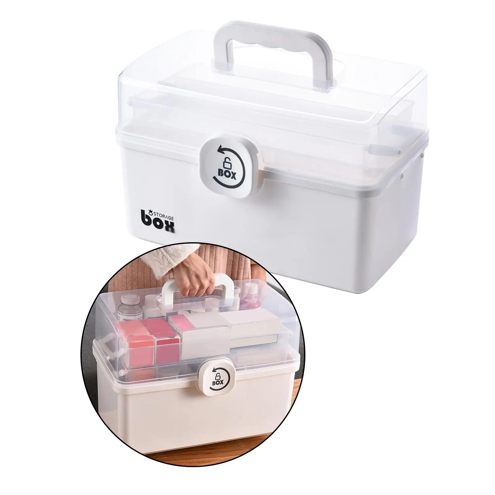 Storage Box Made of Plastic, Lockable, Sewing Accessories, Organizer,