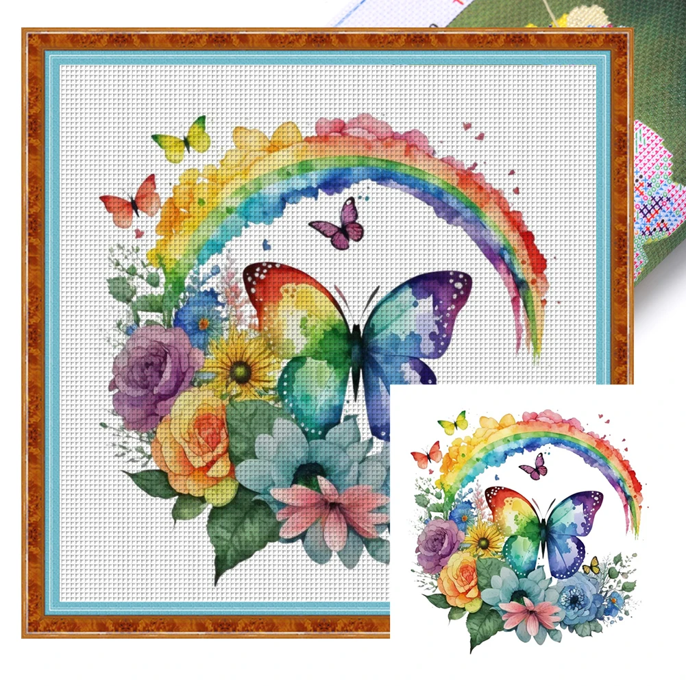 Full Embroidery Eco-cotton Thread 18CT Printed Animals Cross Stitch Kit Artwork