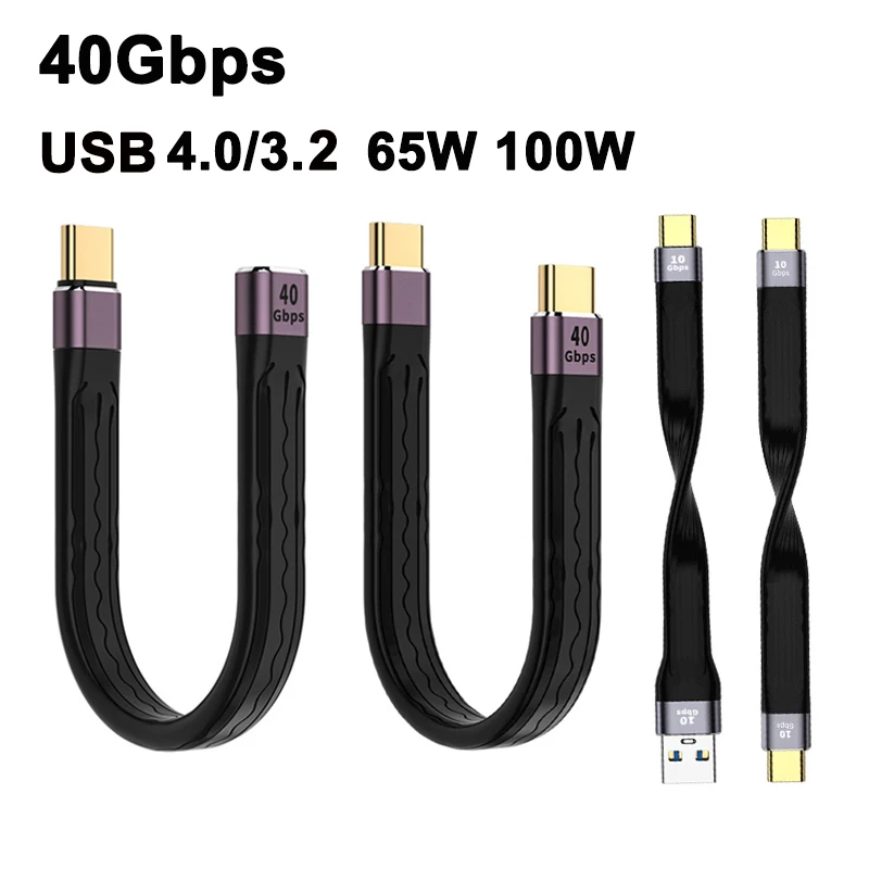 Ultra Short USB to Type C Cable USB 3.1 Gen 2 USB C Quick Charge Cable Wire 4K 10Gbps Sync Data Cable Cord for Macbook