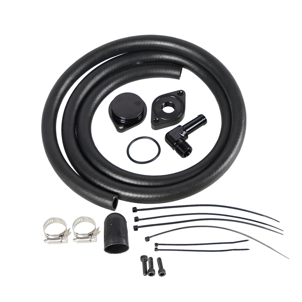 Kit de ventilación del motor para Ford F-250 F-350 F-450 F-550 11-20 6.7L Powerstroke cárter CCV PCV Reruta negro
