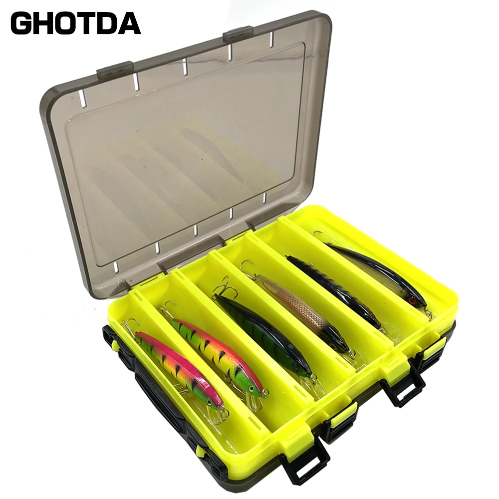 Ghotda Fishing Box  Spoon Bait Storage Box Fishing Accessories Hook Fishing Case for Lures 10/12 Compartments