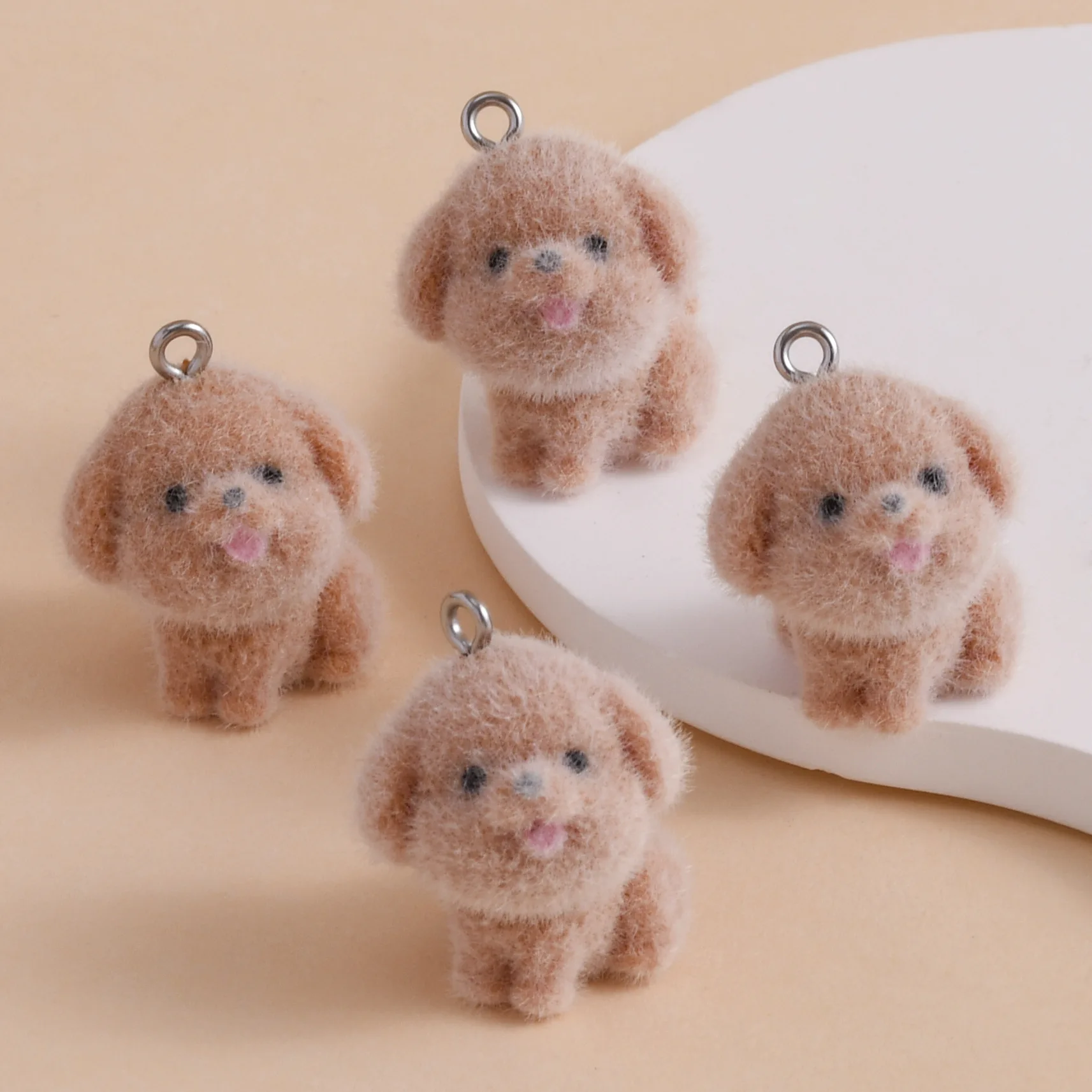 

20pcs Plush Resin Animal Dog Charms Cute Cartoon Doll Pendant For Bag Decor Necklace DIY Crafts Jewelry Making Material