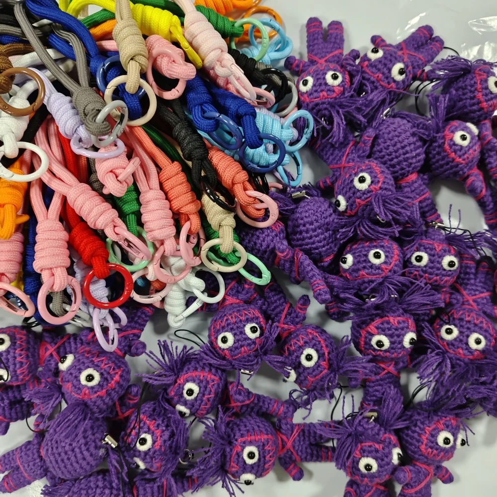 

7cm Purple Voodoo Doll Darling Daughter Keychain Car Keys Bags Pendants - Handcrafted Gift For Halloween Cosplay Witchcraft Prop