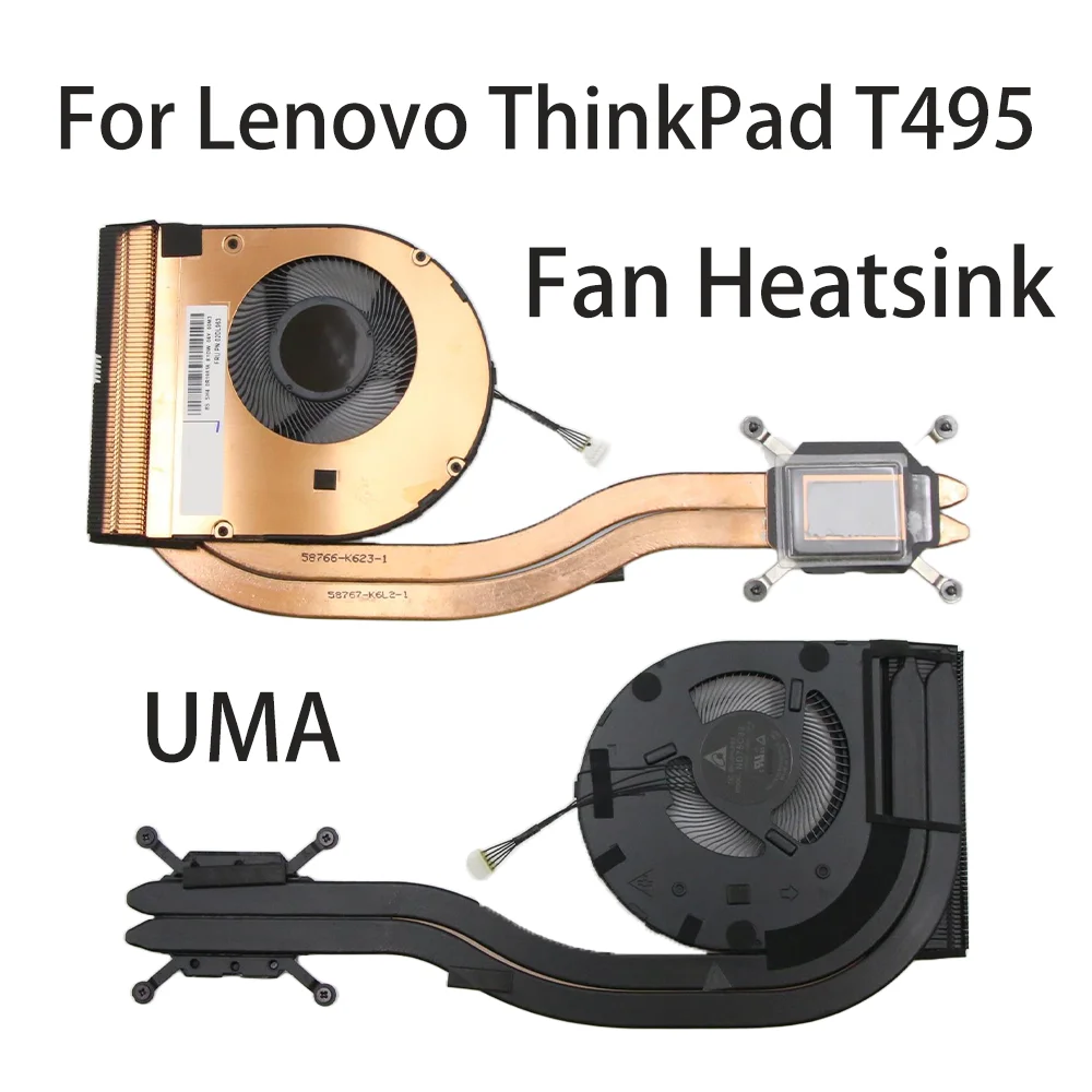 Original For Lenovo ThinkPad T495 Laptop Fan Heatsink CPU Cooler Cooling FRU:02DL963 02DL964 02DL962 UMA